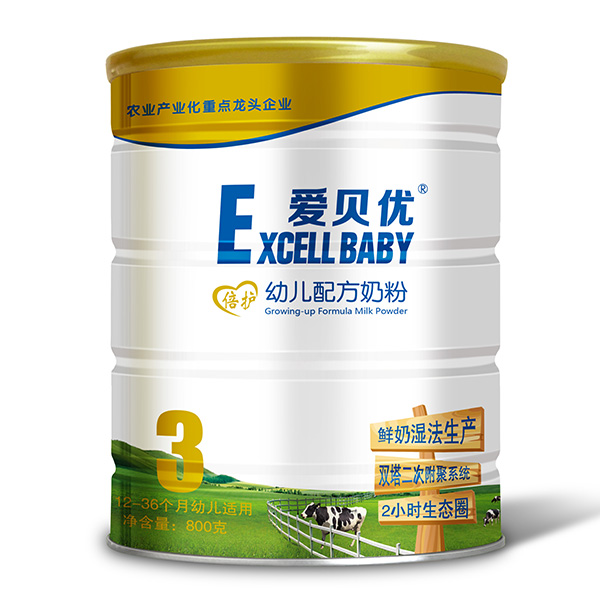 爱贝优倍护幼儿配方奶粉3段800g