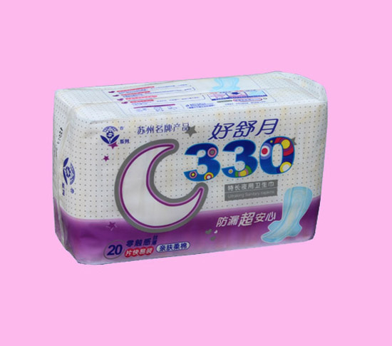 好舒月亲肤柔棉330MM丝薄护翼卫生巾