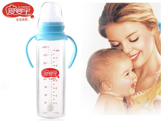 爱婴宝标口径晶钻玻璃奶瓶240ml