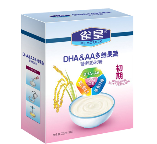 雀皇225g多维果疏营养奶米粉(初期)
