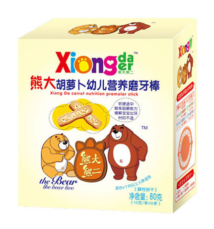 熊大熊二牌熊大胡萝卜幼儿营养磨牙棒