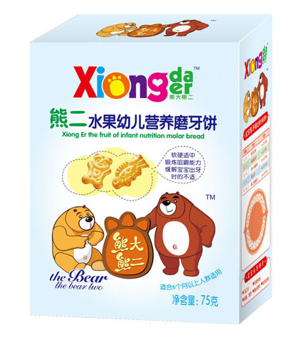 熊大熊二牌熊二水果幼儿营养磨牙饼