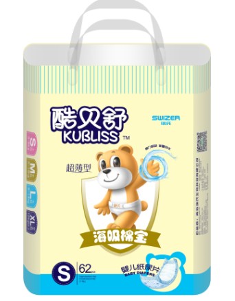 酷贝舒海吸棉宝纸尿片S小码62片