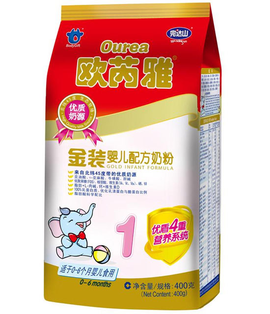 欧芮雅金装婴儿配方奶粉袋装400g