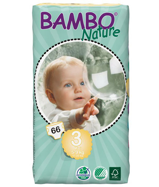 BAMBO Nature婴儿纸尿裤S码66片