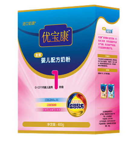 优宝康婴儿配方奶粉盒装1段400g