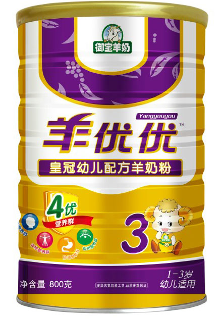 羊优优皇冠幼儿配方羊奶粉800g