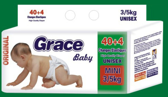 grace婴儿纸尿裤44片装