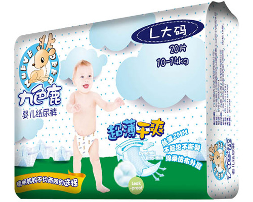 九色鹿超薄干爽纸尿裤L