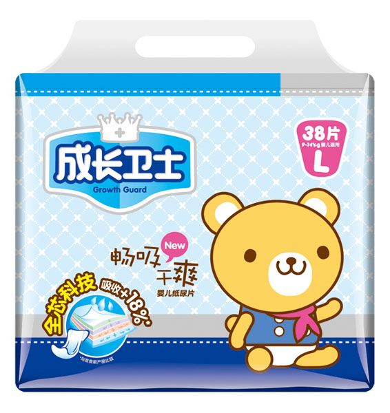 成长卫士畅吸干爽婴儿纸尿片L-38
