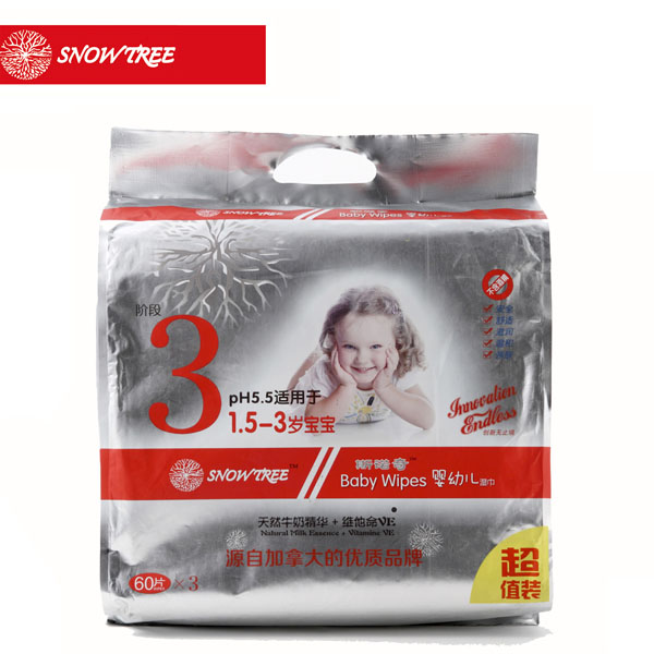 snowtree斯诺奇婴幼儿湿巾3段60×3