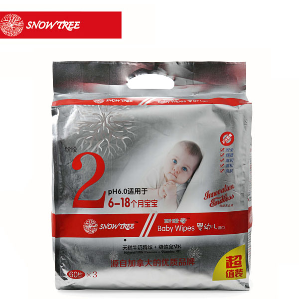 snowtree斯诺奇婴幼儿湿巾2段60×3