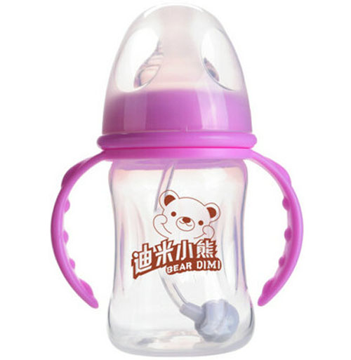 迪米小熊宽口有柄自动PP奶瓶240ml