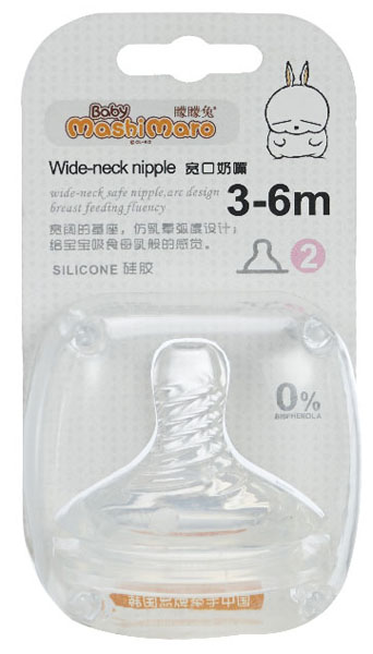 矇矇兔3D宽口奶嘴单个装(3-6个月)