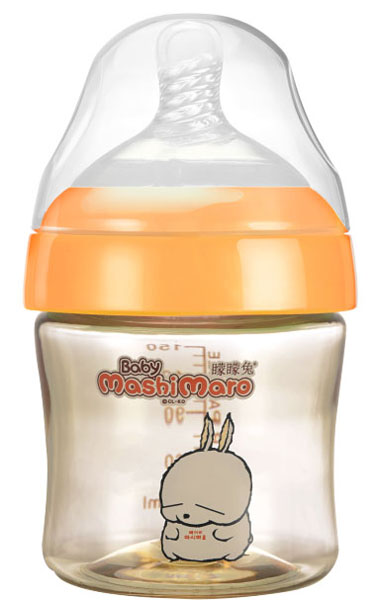 矇矇兔橙色PPSU自动宽口奶瓶150ml