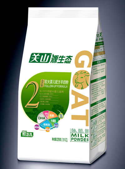 源生态白金版金装较大婴儿配方羊奶粉375g袋装