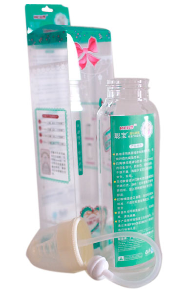 聪宝240ml标准口径晶钻玻璃奶瓶