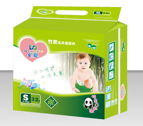 倍爱特柔超薄竹炭芯片纸尿裤L码(小包装)
