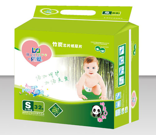倍爱特柔超薄竹炭芯片纸尿裤S码(小包装)