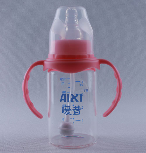 嗳昔直身型婴儿奶瓶粉色