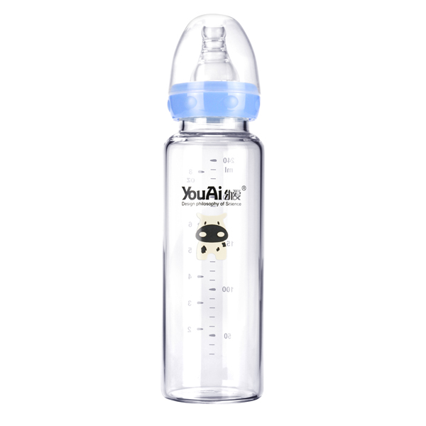 幼爱晶钻玻璃标口奶瓶240ml