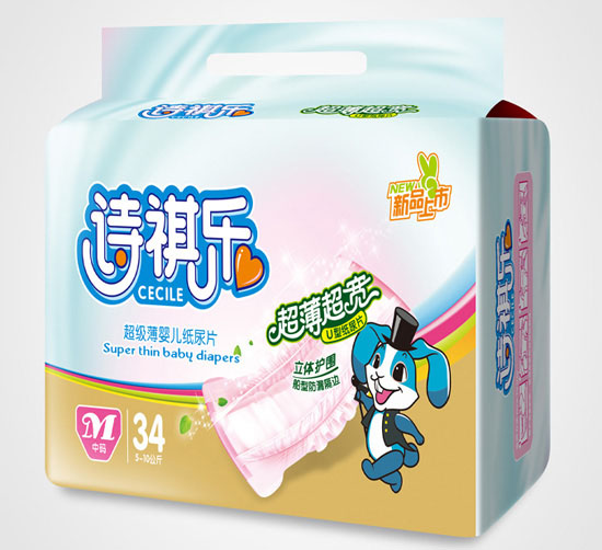 诗祺乐超级薄婴儿纸尿片M码