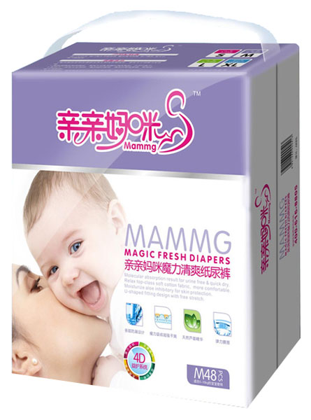 亲亲妈咪魔力清爽大包装纸尿裤M48片