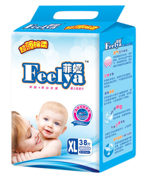 菲娅超薄棉柔婴儿纸尿片XL38片