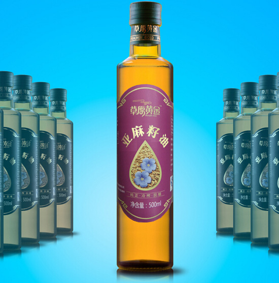 草原黄金冷榨亚麻籽油500ML特医药级