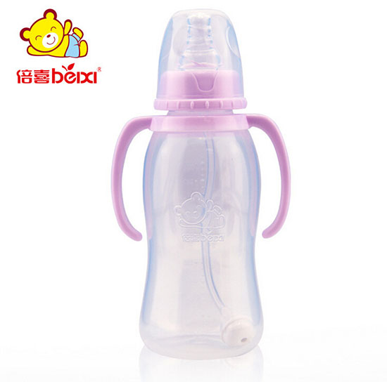 倍喜标口弧形PP奶瓶300ML(紫色)