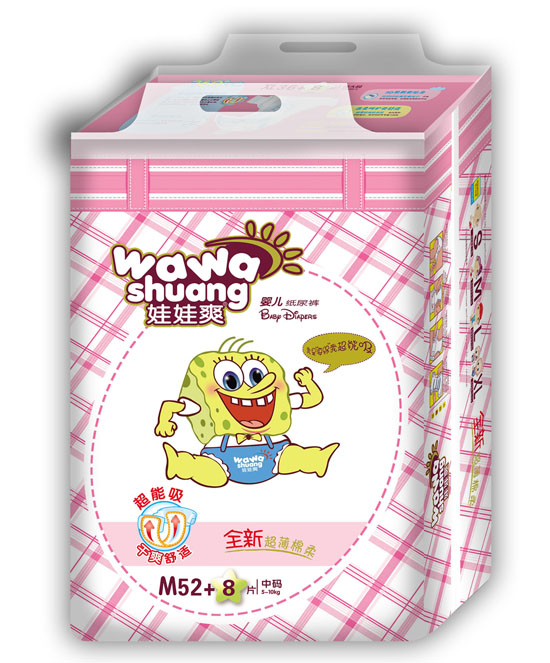 娃娃爽棉柔纸尿裤M码60片大包