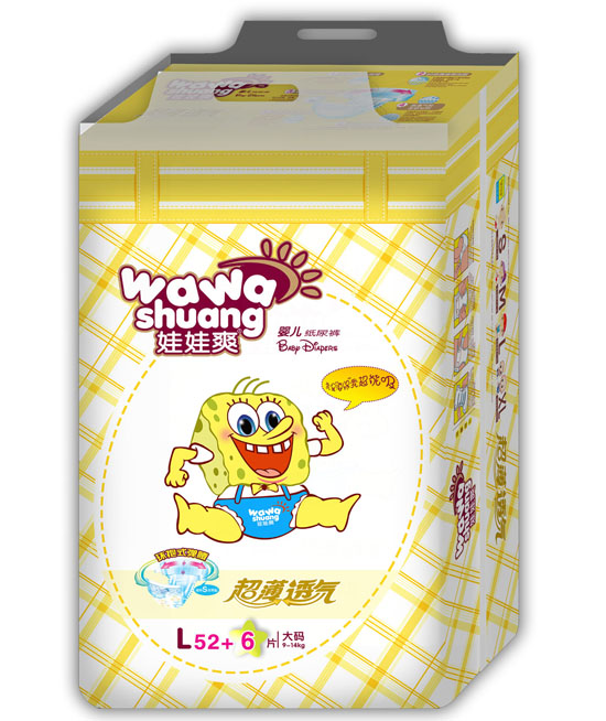 娃娃爽超薄婴儿纸尿裤L码58片大包