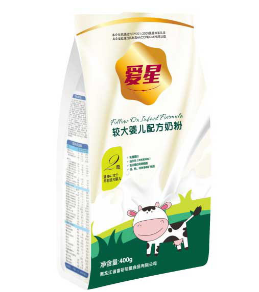 爱星金装较大婴儿配方奶粉2段400g袋装