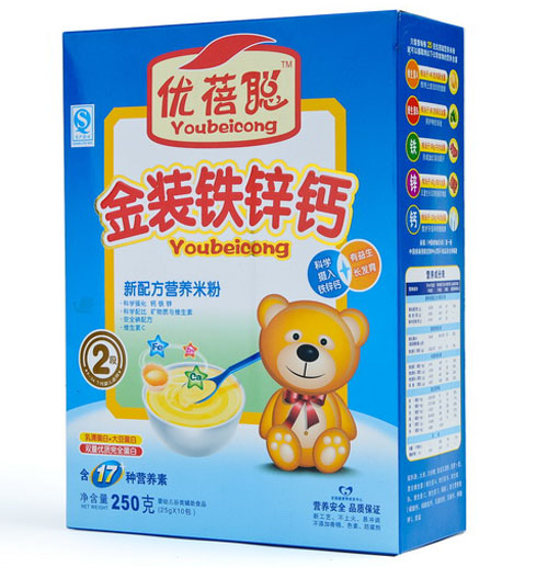 优蓓聪金装铁锌钙营养米粉2段