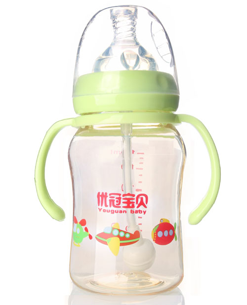 优冠宝贝炫彩PPSU奶瓶180ml绿色