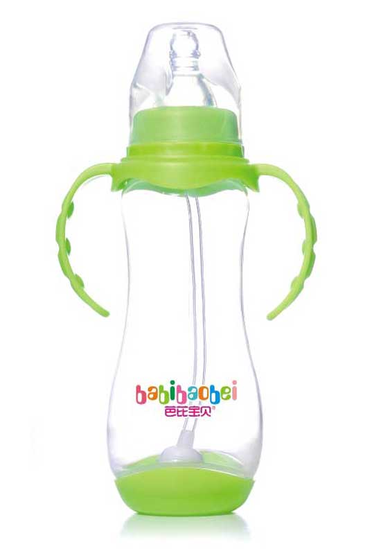 芭芘宝贝标口径带底双柄自动PP奶瓶250ml