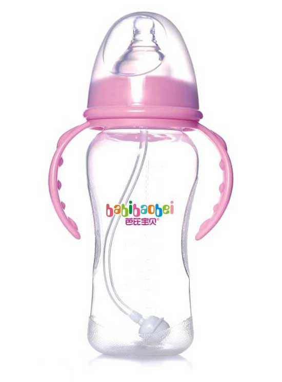 芭芘宝贝宽口径300ml双柄自动pp奶瓶