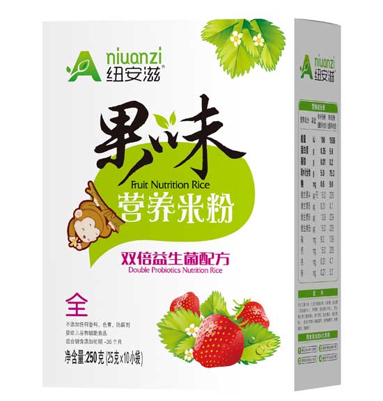 纽安滋双倍益生菌配方果味营养米粉(盒)