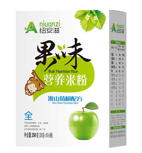 纽安滋淮山葛根配方果味营养米粉(盒)