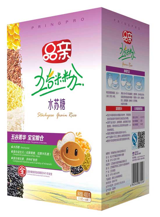 品亲五谷水苏糖营养米粉