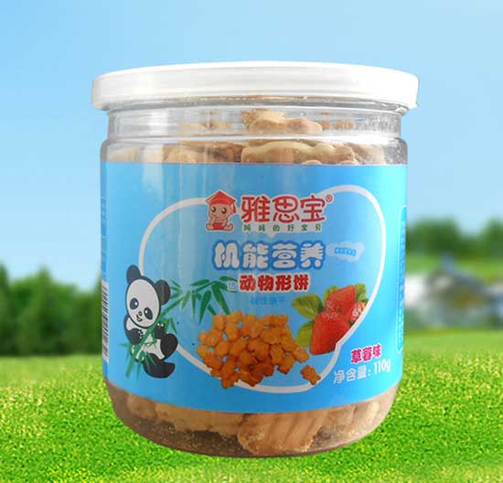 雅思宝草莓味动物饼干