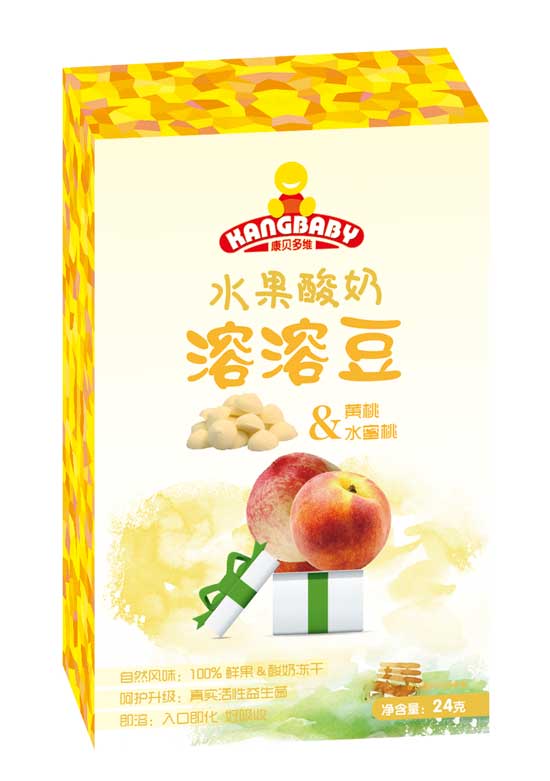 康贝多维黄桃水蜜桃水果酸奶溶溶豆