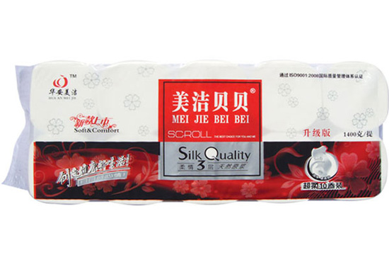 美洁贝贝红超柔无芯10卷1400g