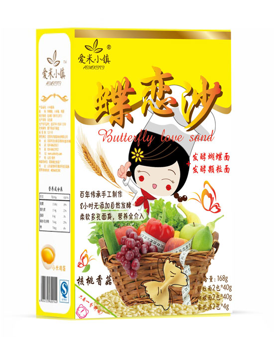 爱米小镇核桃香菇蝶恋沙面条