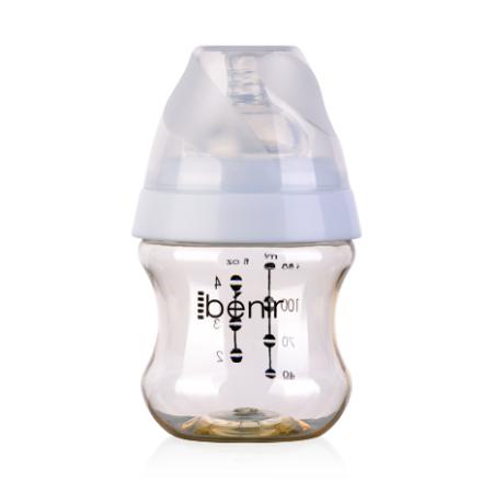 清素130ml宽口PPSU奶瓶配慢流量奶嘴-白色