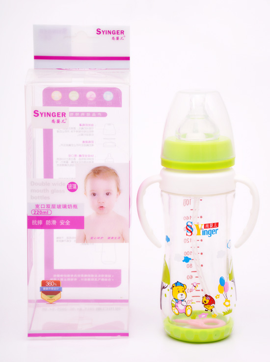 ��Ӥ������˫�㲣����ƿ220ML��ɫ