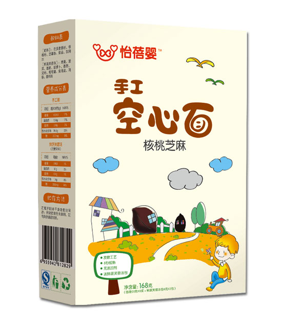 怡蓓婴核桃芝麻手工空心面