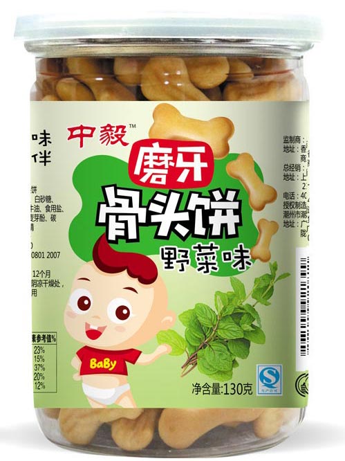 中毅130g骨头饼野菜味