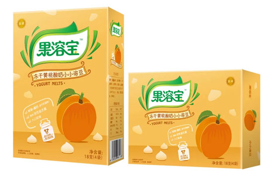 果溶宝冻干黄桃酸奶小小溶豆