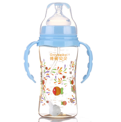 唯昵贝贝宽口PPSU奶瓶300ml蓝色